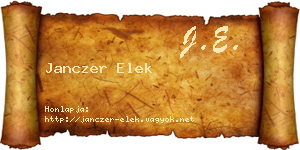 Janczer Elek névjegykártya